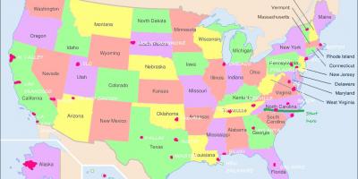 Filadelfia en el mapa de estados unidos