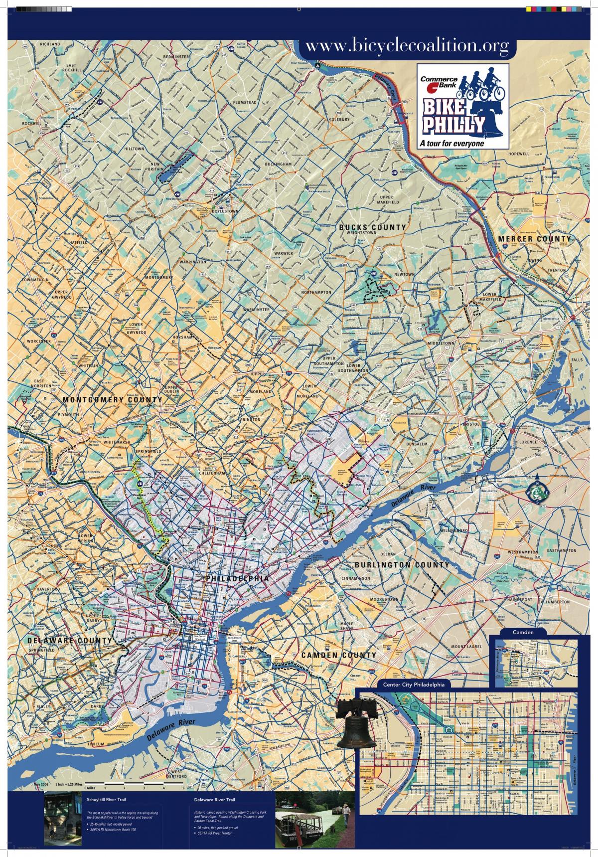Philly bicicleta mapa