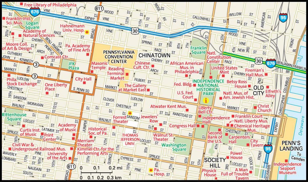 mapa de la ciudad de Filadelfia