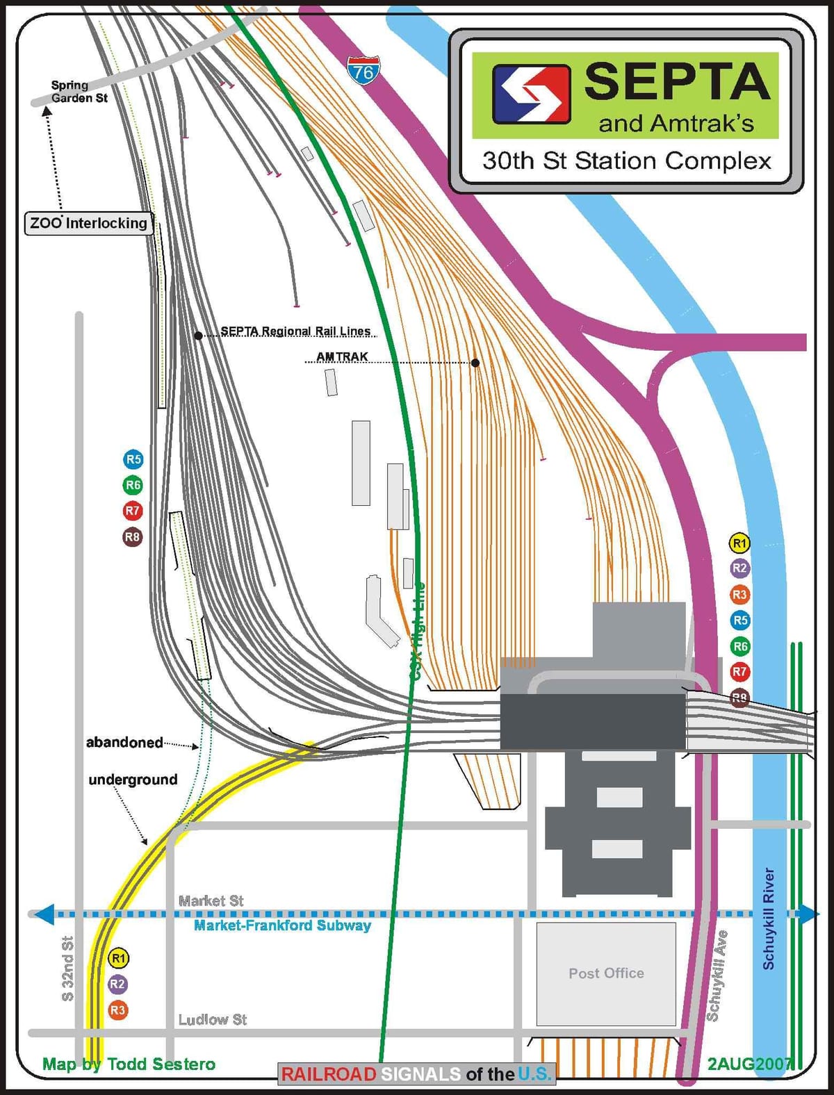 Filadelfia estación de la calle 30 mapa
