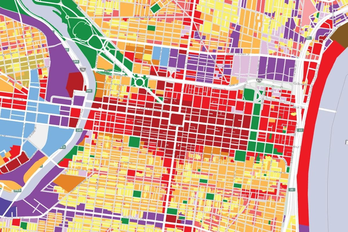 mapa de zonificación de Filadelfia