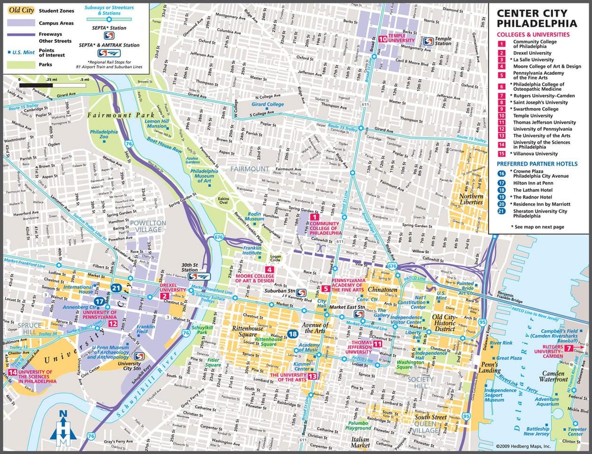 Filadelfia mapa turístico