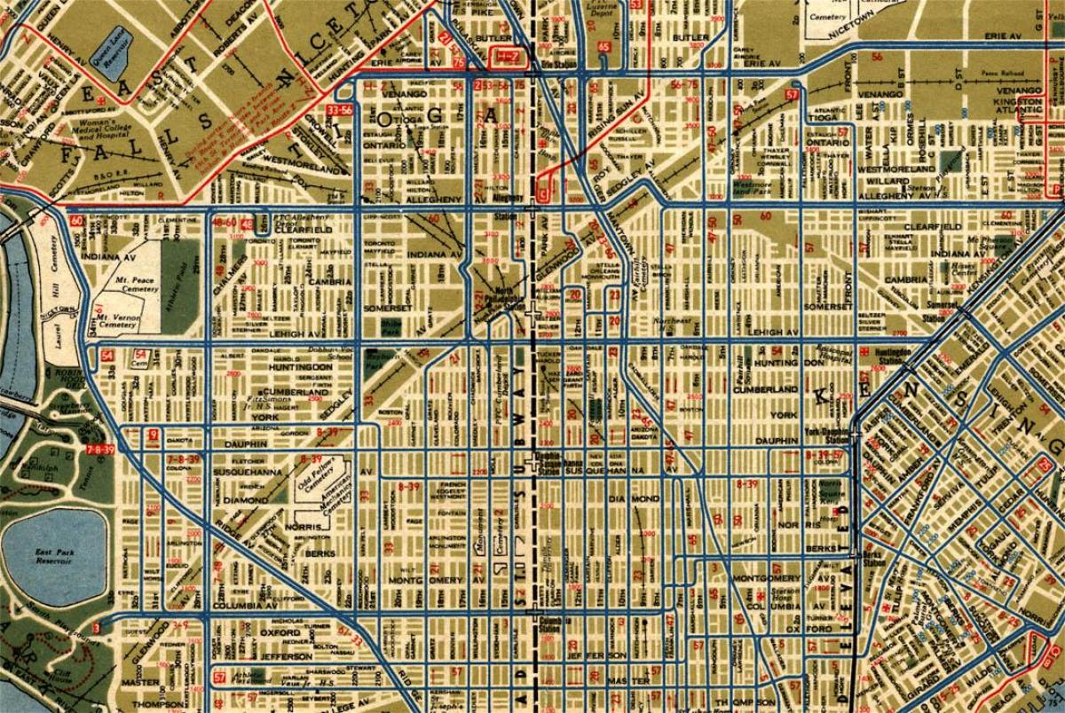 mapa de las calles de Filadelfia