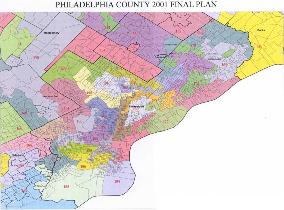 Filadelfia consejo mapa del distrito de