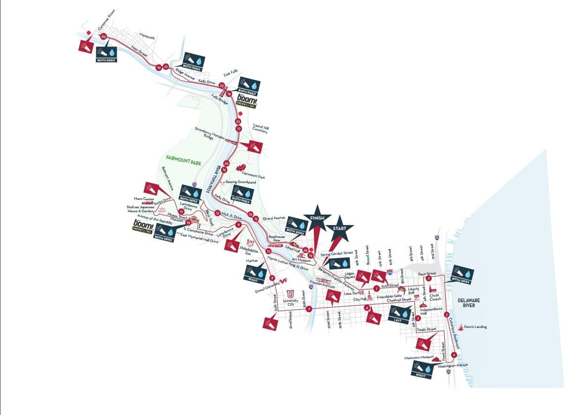 Maratón de filadelfia mapa de 2015