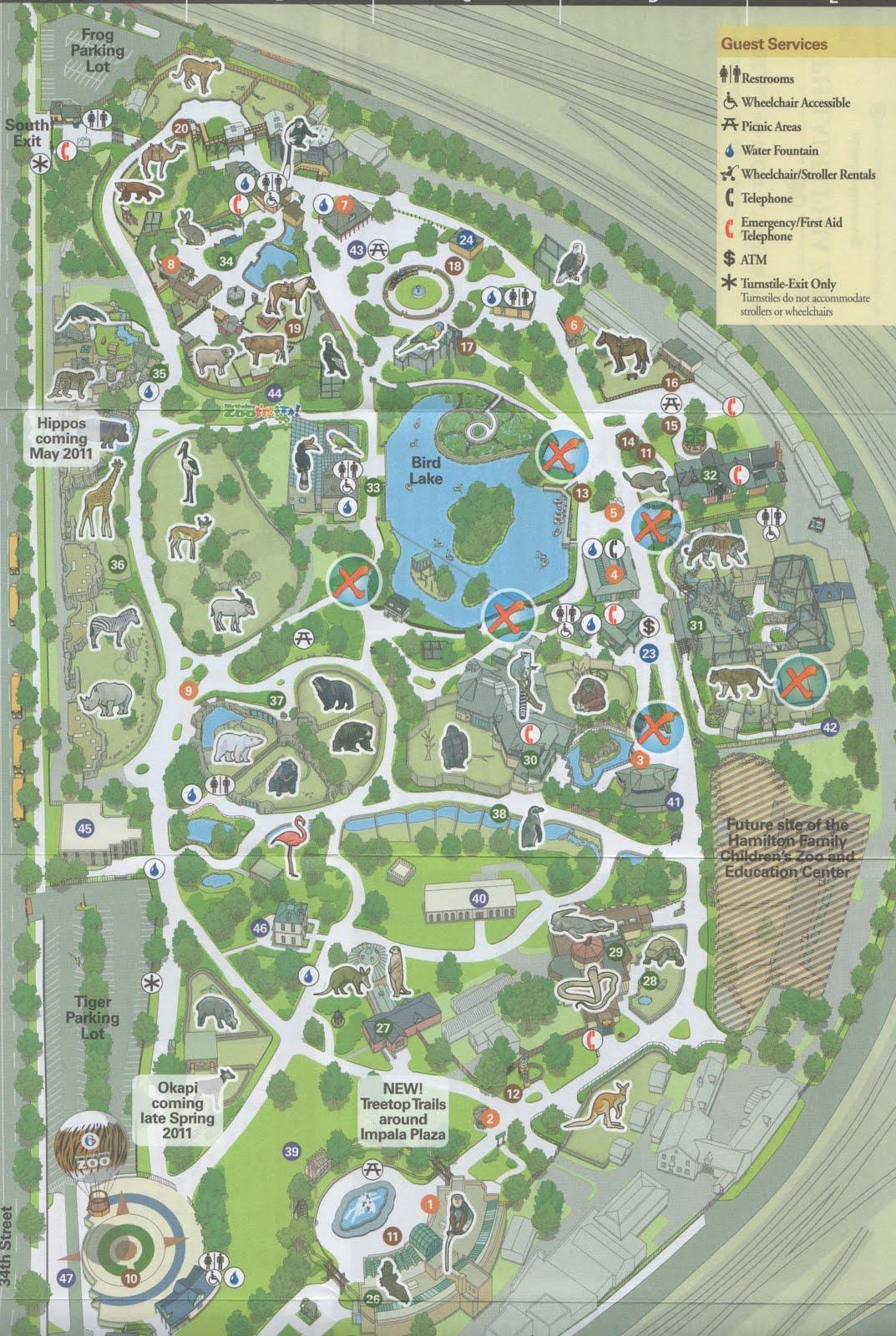 mapa del zoológico de Filadelfia