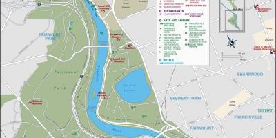 Mapa de fairmount park de Filadelfia
