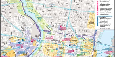 Filadelfia mapa turístico