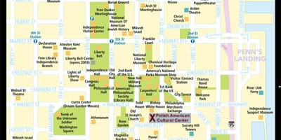 Mapa de la histórica ciudad de Filadelfia