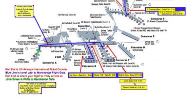El aeropuerto de mapa de Filadelfia