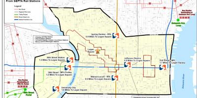 Septa mapa de ruta de autobús